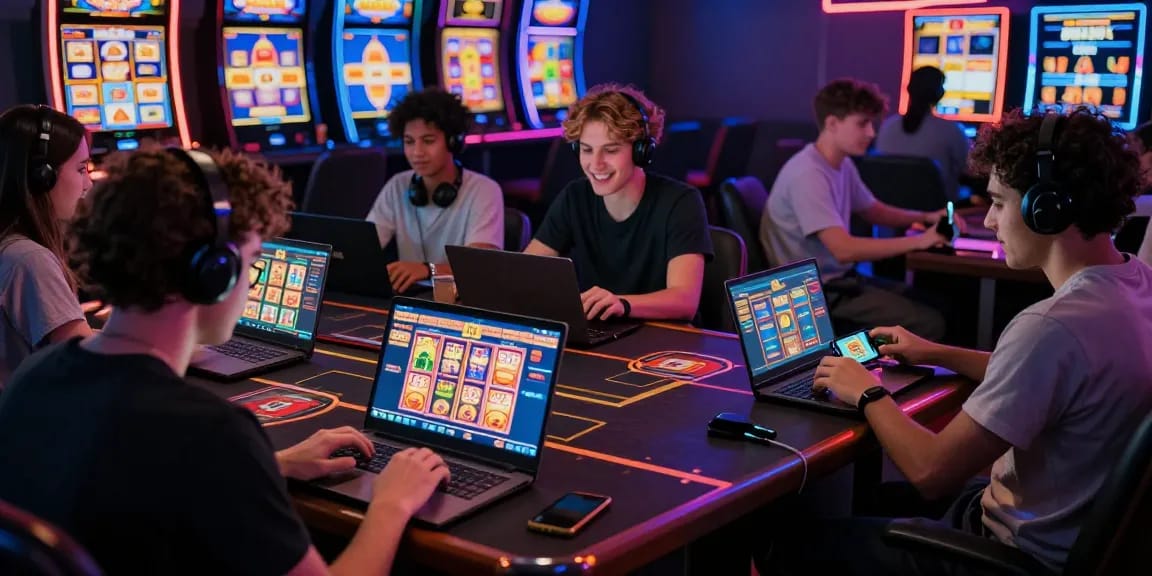 Pengguna diana4d bermain permainan slot dan togel di perangkat mobile dengan suasana ceria dan modern.