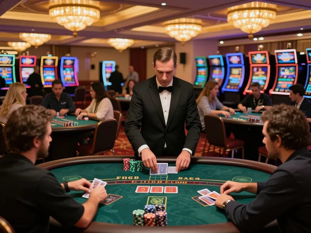 Players enjoying intense blackjack games at F168 casino, showcasing dynamic gameplay and vibrant atmosphere.