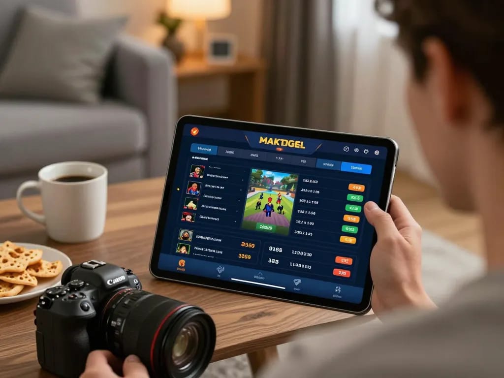 Berinteraksi dengan MAKTOGEL di tablet sambil menganalisis strategi taruhan online dalam suasana yang nyaman.
