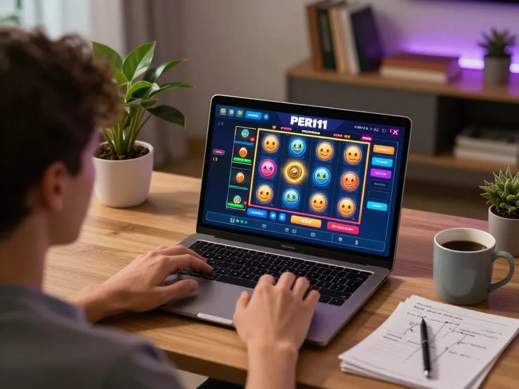 Engaging experience on PERI11 online platform displaying strategic gameplay in a home setting