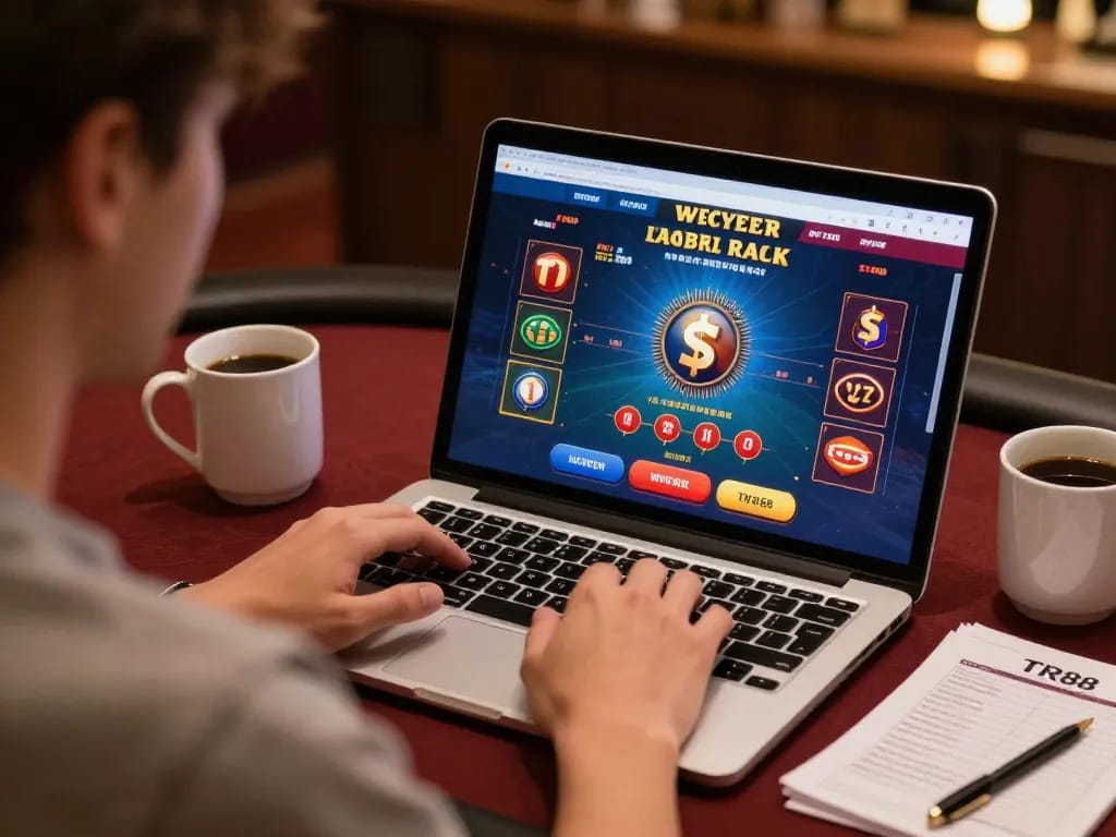 Engaged player enjoying online casino gaming at TR88 with vibrant game interface.