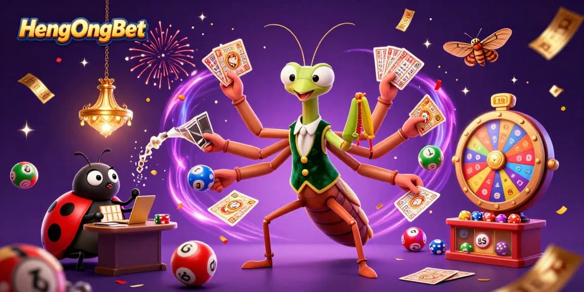 HengOngBet offers immersive gaming with a 3D mantis dealer, interactive lottery elements, and vibrant visuals.