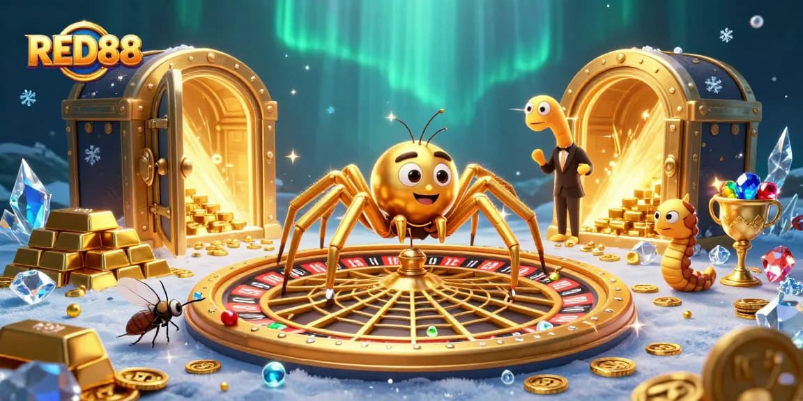 Experience the excitement of betting at RED88 while the golden spider spins its roulette web.