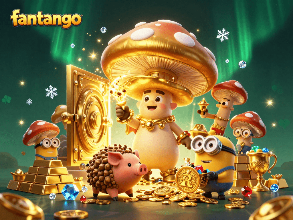 Experience the fun of fantango with golden treasures and magic in a dazzling casino scene.