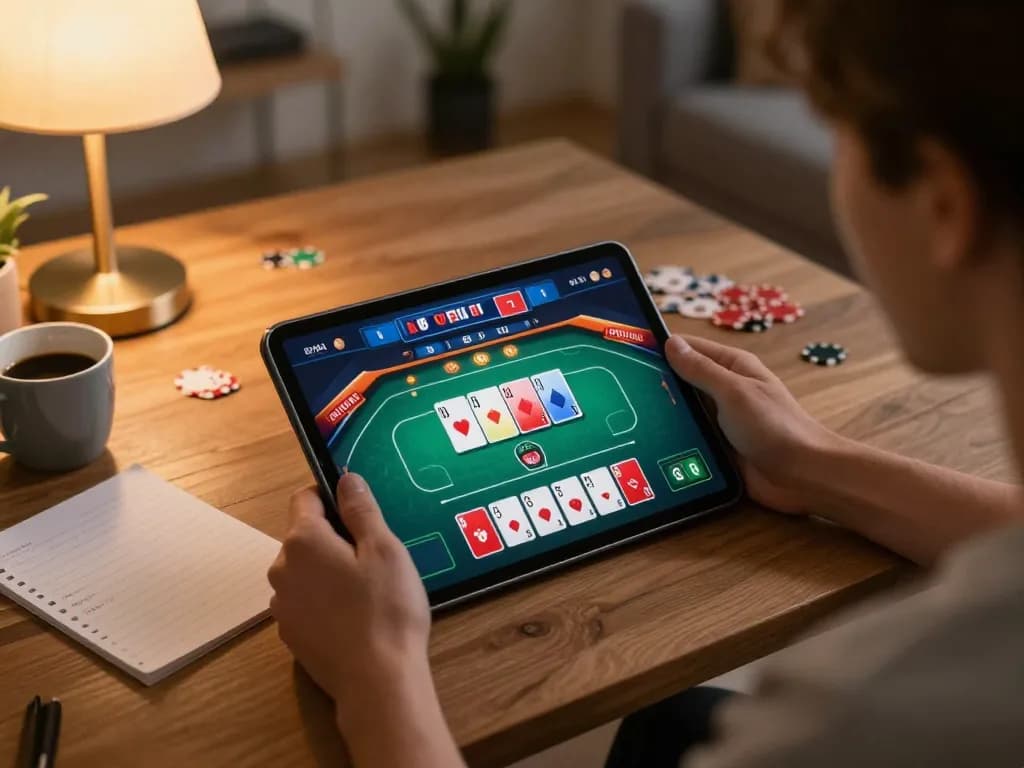 Experience online gaming with Trang chủ Win678 showcasing poker action and cozy home setup.
