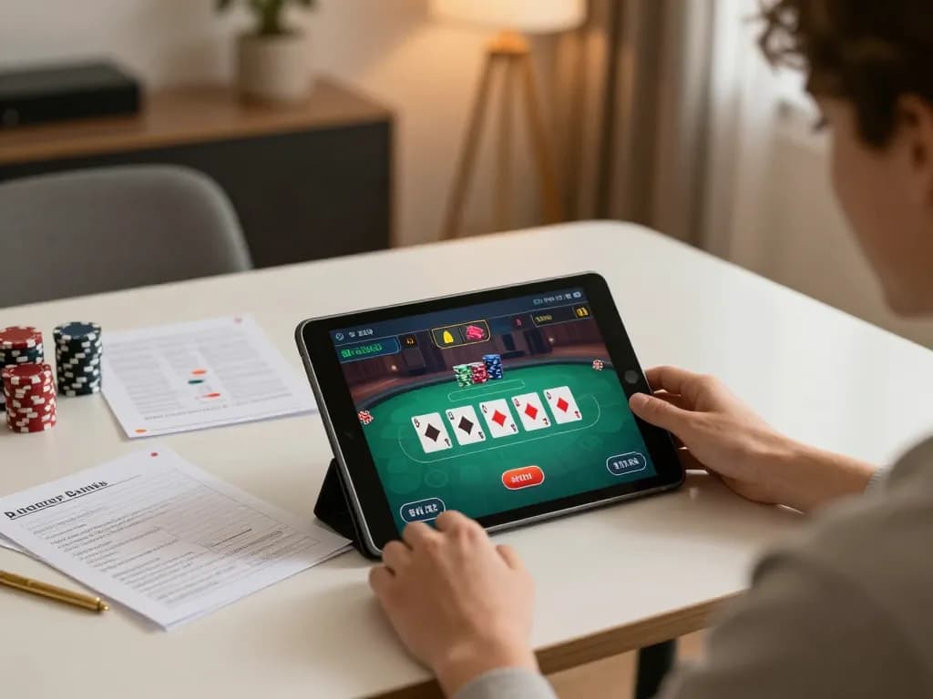 Player strategizing in online poker game at SC88, showcasing intense focus and interactive interface.