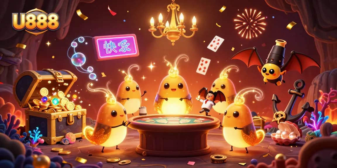 Experience the thrilling U888 online casino with vibrant glowworms illuminating the action.