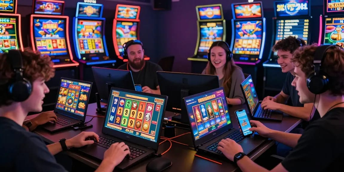 Engaging online slot gaming experience featuring เว็บสล็อต แตกง่าย 2021 ฝากถอน ไม่มี ขั้นต่ำ with players celebrating wins.