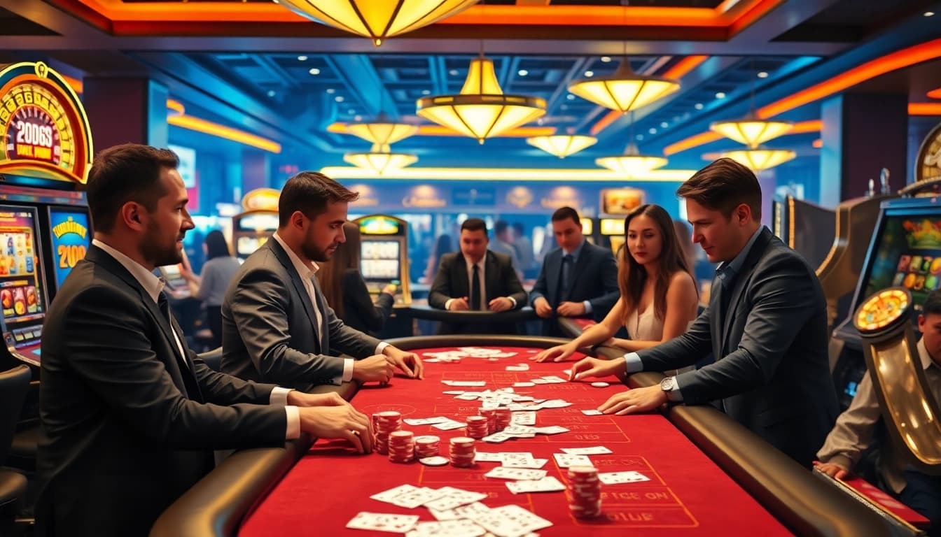 Experience thrilling gameplay at amanahtoto with vibrant casino tables and exciting betting action.