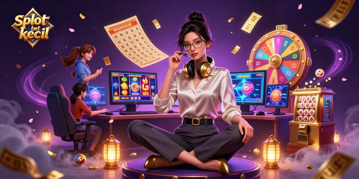 Engaging scene showcasing slot bet kecil strategies with colorful slot reels and vibrant gaming elements.