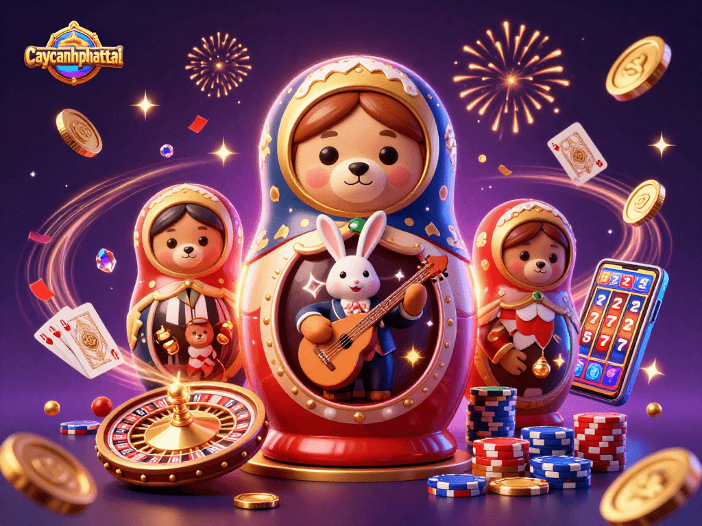 caycanhphattai reveals the exciting world of casino gaming through colorful 3D illustration with rich details.