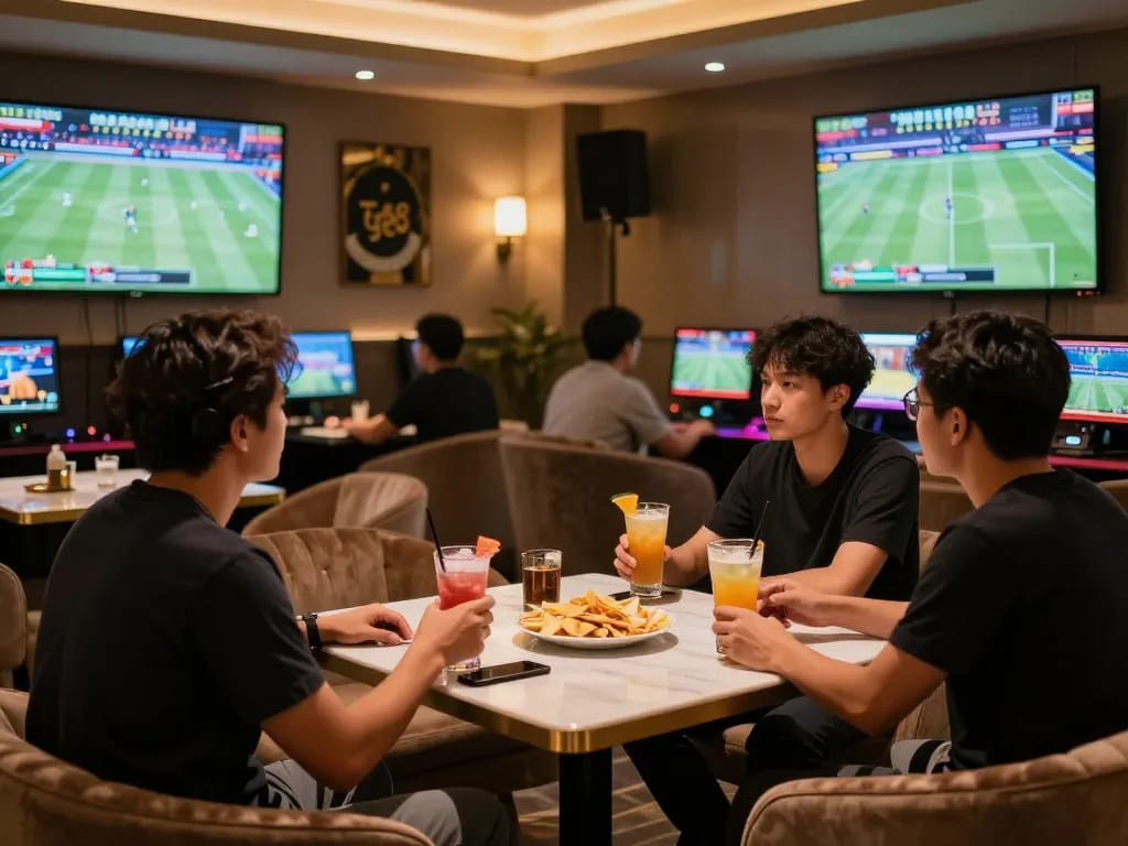 Experience the thrill of tg88 sports betting in a lively environment with patrons enjoying live events.