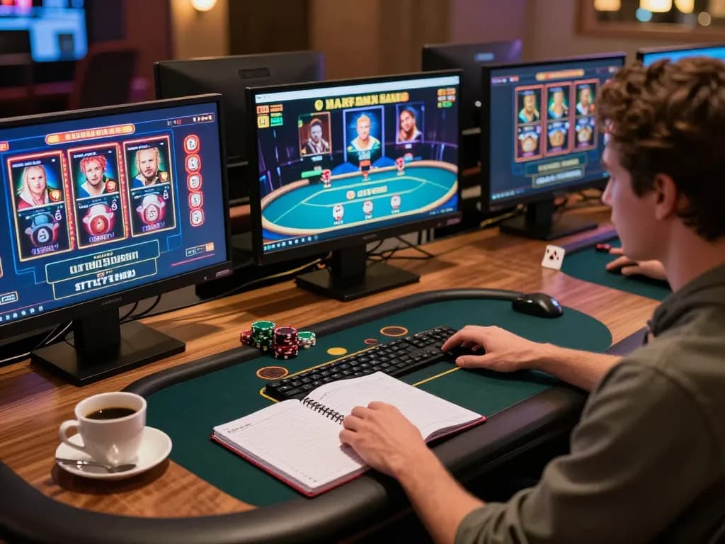 Engaging with RR88's online gaming platform, a player strategizes while enjoying live dealer games.