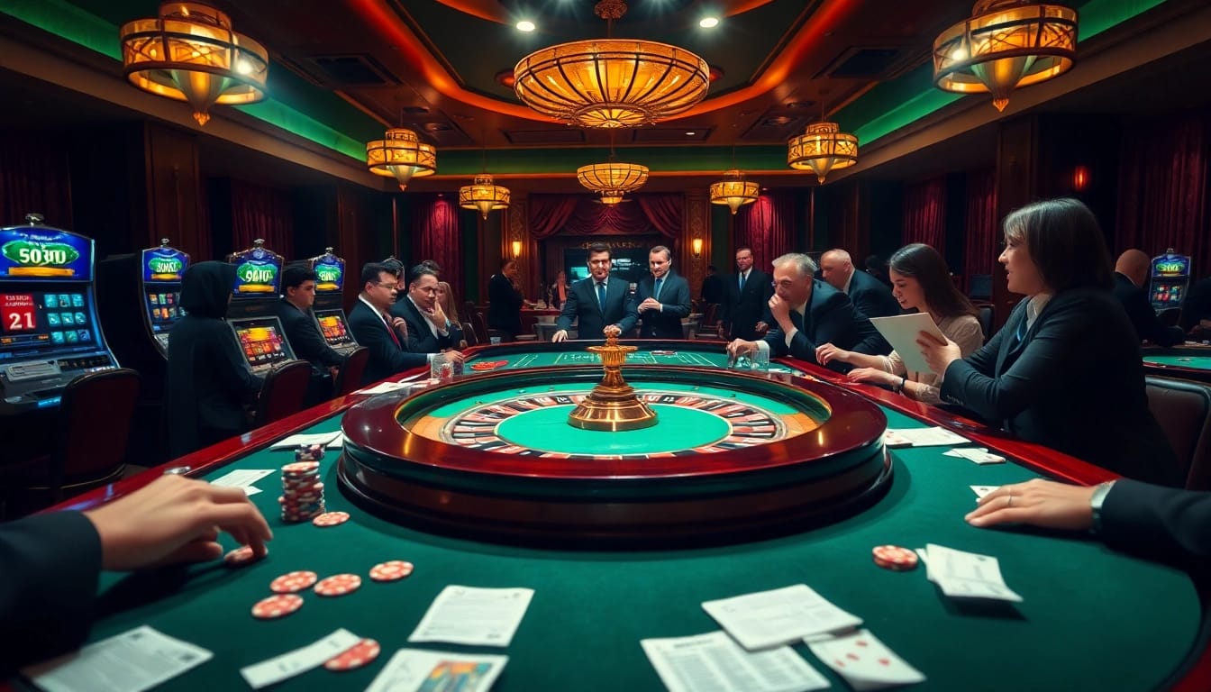A thrilling gambling scene showcasing the hidden wiki theme with elegant casino tables and vibrant roulette action.