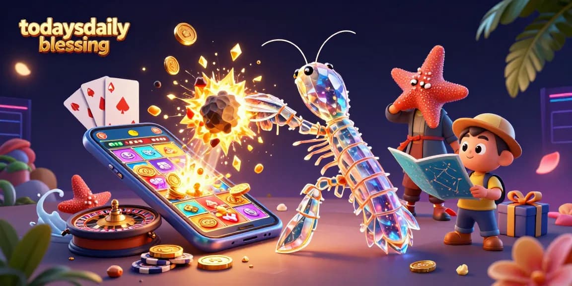 Engage in thrilling slots with todaysdailyblessing and explore golden gem rewards in vibrant 3D illustration.