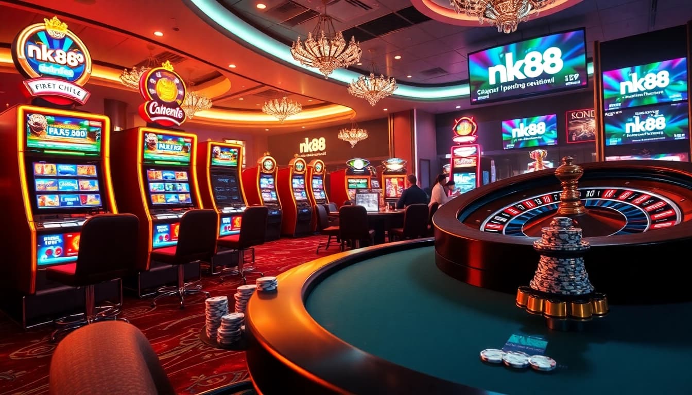 Experience thrilling gambling at nk88 with vibrant casino tables and exciting slot machines.