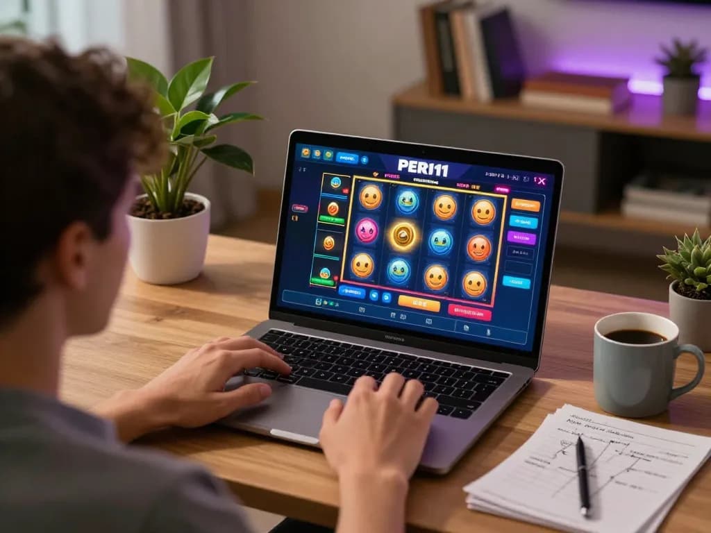 Engaging experience on PERI11 online platform displaying strategic gameplay in a home setting