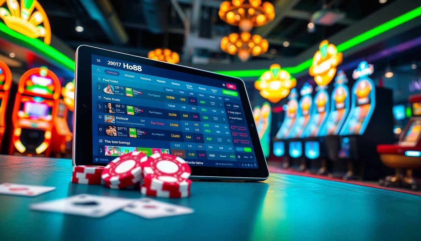 Exciting Ho88 online betting scene showcasing vibrant sports odds and casino elements.