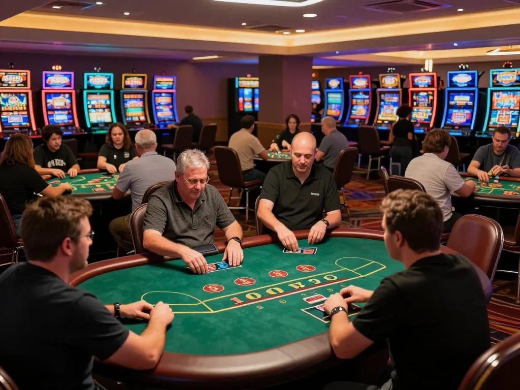 Experience the thrilling gameplay at KP88 casino, featuring engaging tables and vibrant atmosphere.
