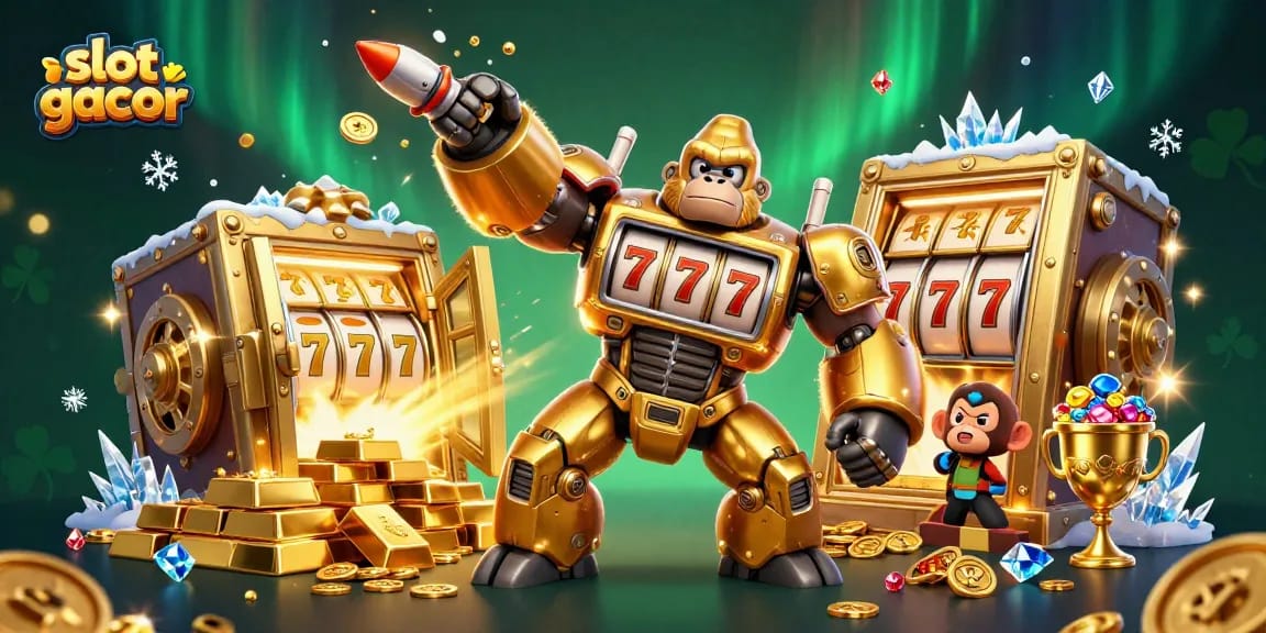 Slot gacor dimainkan dengan slot mesin yang memiliki suara jackpot dan animasi ceria, menarik perhatian.