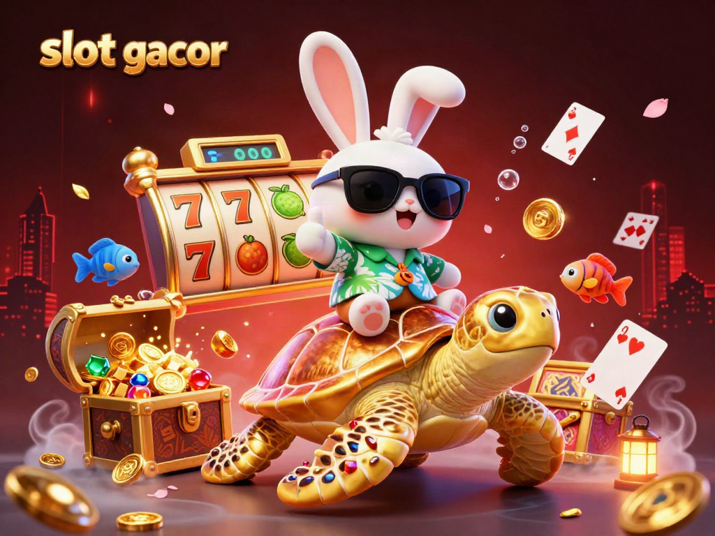 Experience slot gacor excitement with vibrant colors and dynamic characters in this engaging 3D illustration.