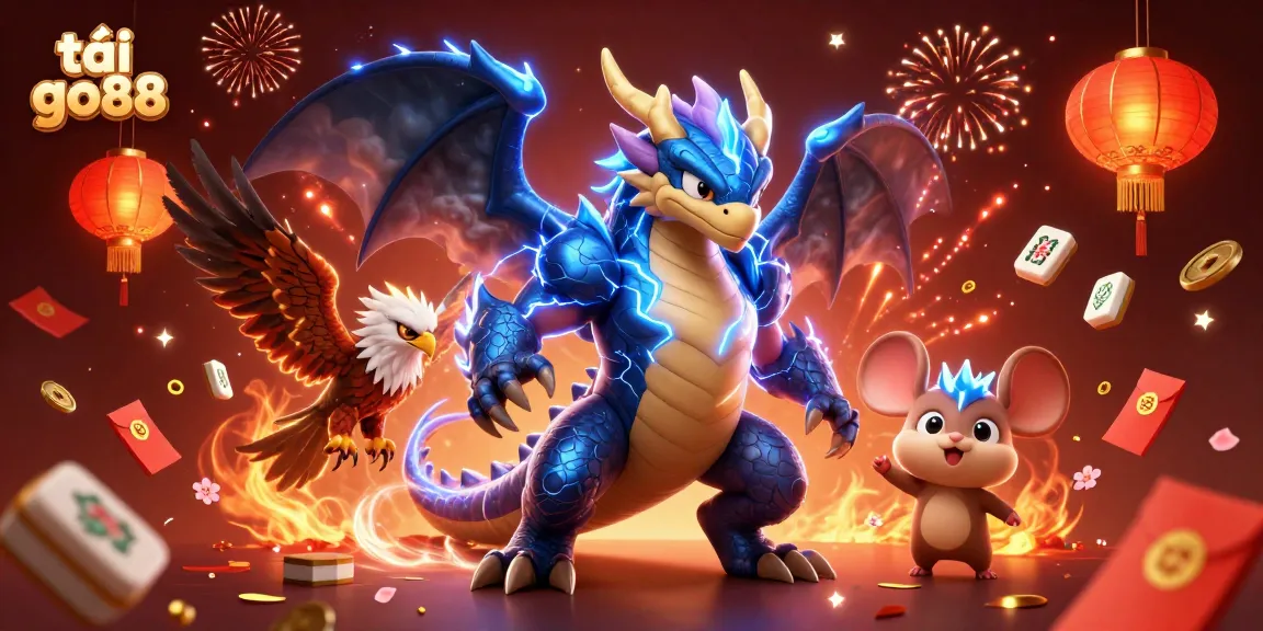 Engage in thrilling gameplay with tải go88, featuring a vibrant 3D scene of characters and casino elements.