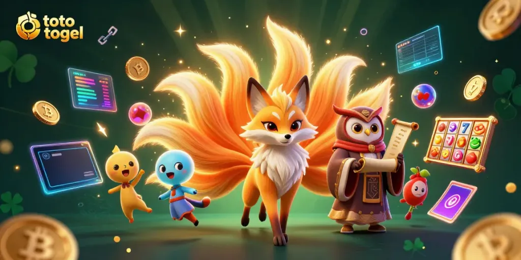 Engage in thrilling toto togel action with vibrant characters and dynamic game symbols.