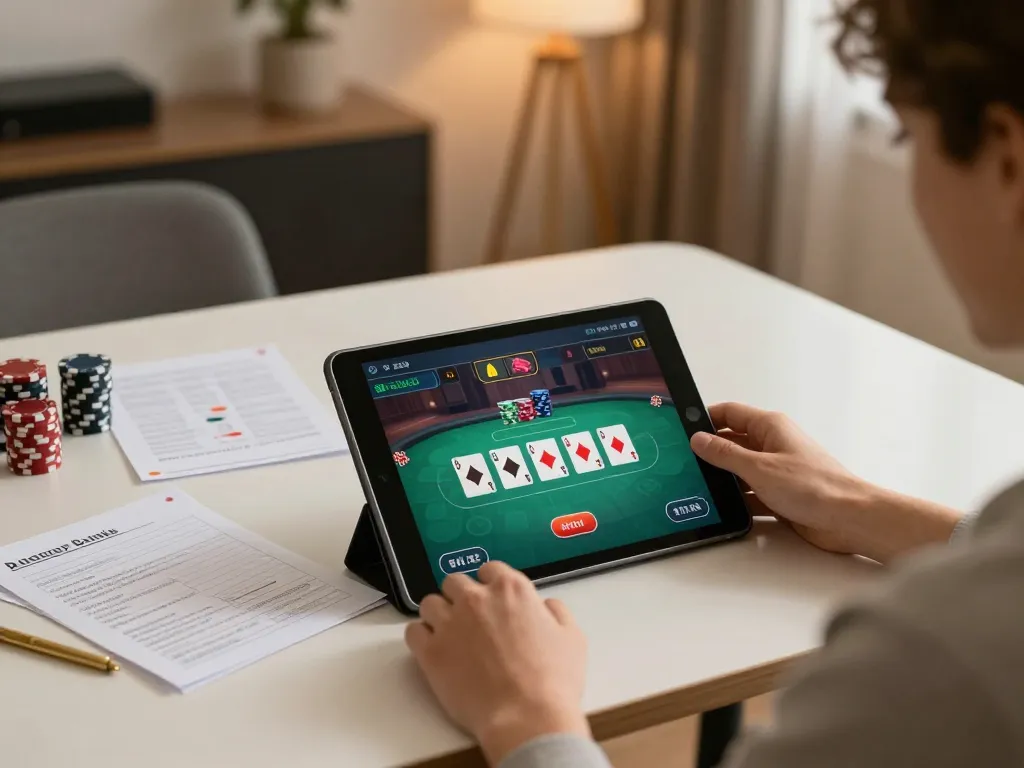 Player strategizing in online poker game at SC88, showcasing intense focus and interactive interface.