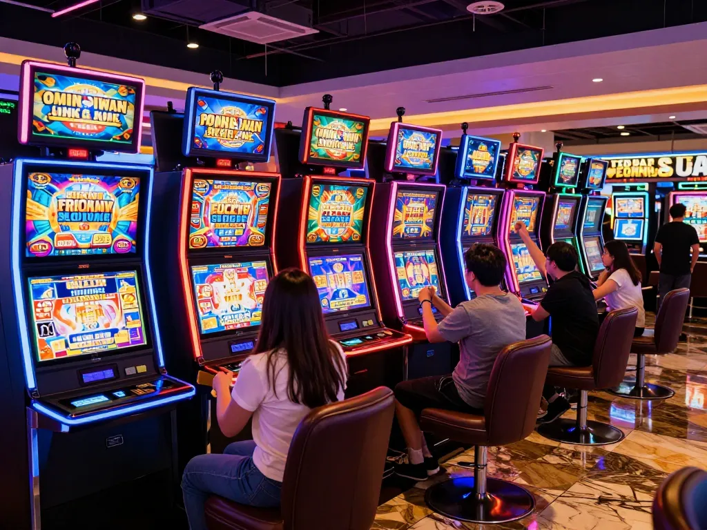 Players enjoying spins on situs toto slot machines with high RTP live slots visible