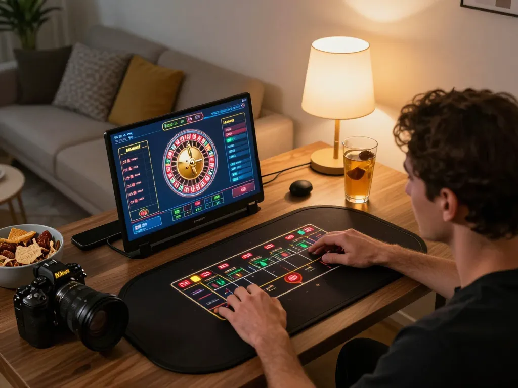 Engaging online roulette gameplay on F8bet platform from a cozy home setup