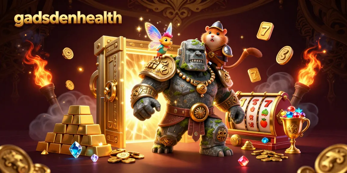 Gadsdenhealth menghadirkan slot simbol keberuntungan dan harta karun dalam ilustrasi 3D yang megah.