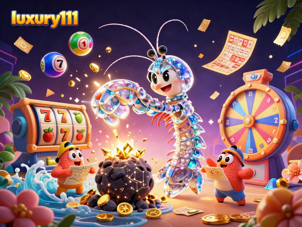 Experience thrilling moments with luxury111 as a galactic samurai wins big amidst colorful casino elements.