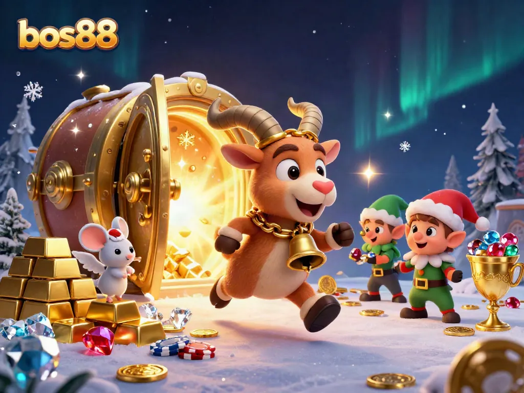 Experience the fun at bos88 with vibrant casino characters amidst dazzling treasure.