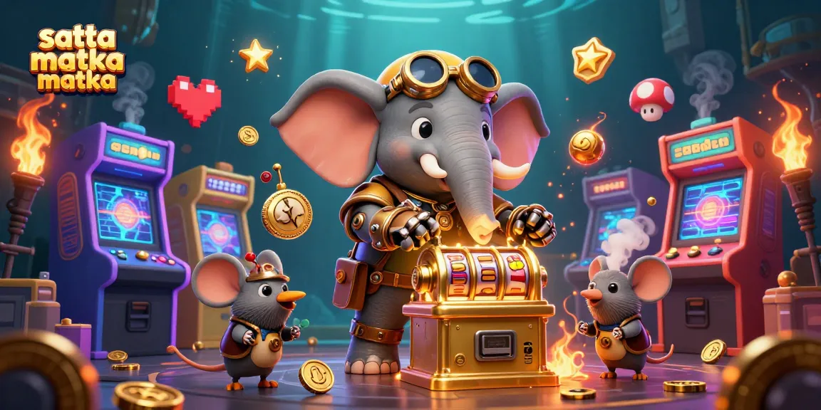 Satta matka satta matka slot machine scene with steampunk elephant engineer and vibrant casino elements