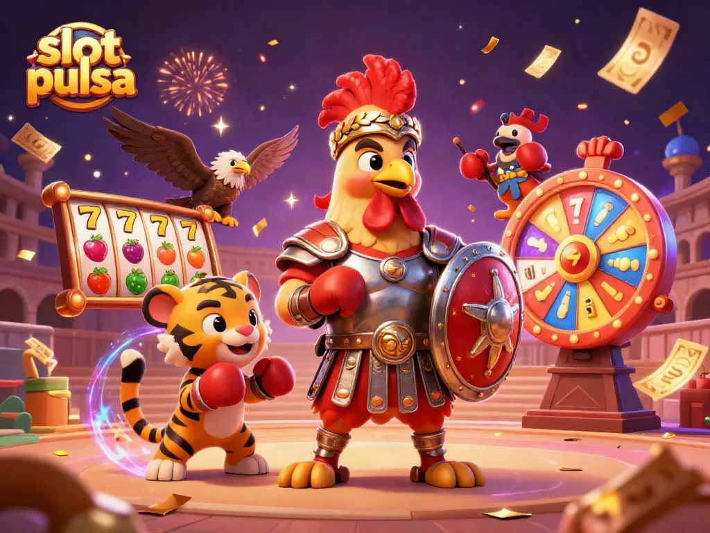 Engage with the thrill of slot pulsa action featuring dynamic colorful elements and characters.