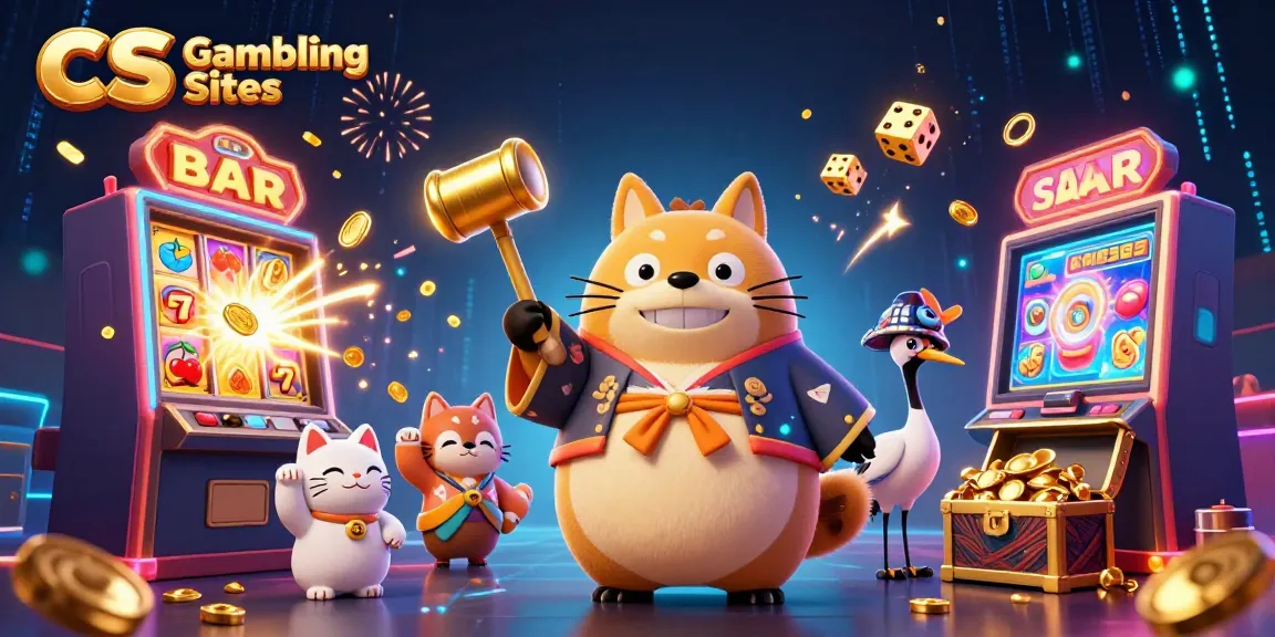 Experience the excitement of CS Gambling Sites with vibrant characters and dynamic game elements in this colorful 3D scene.