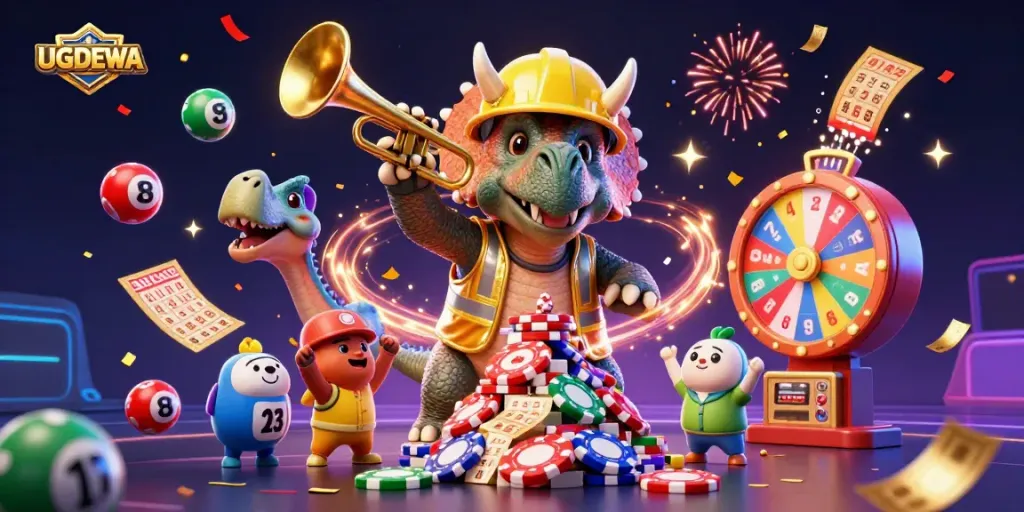 Engage with UGDEWA by entering dynamic gaming moments filled with colorful lottery themes and exciting celebrations.