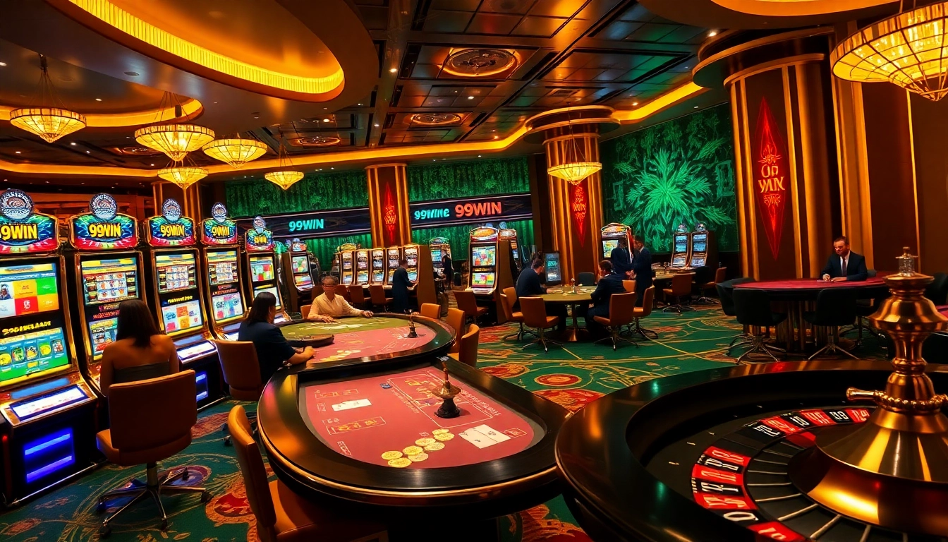 Experience the excitement of 99WIN at a luxurious casino table with vibrant games.