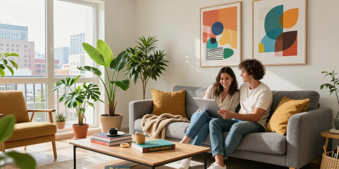 Desain ruang tamu di https://miami4d.com/ dengan pasangan muda memilih dekorasi interior yang stylish.