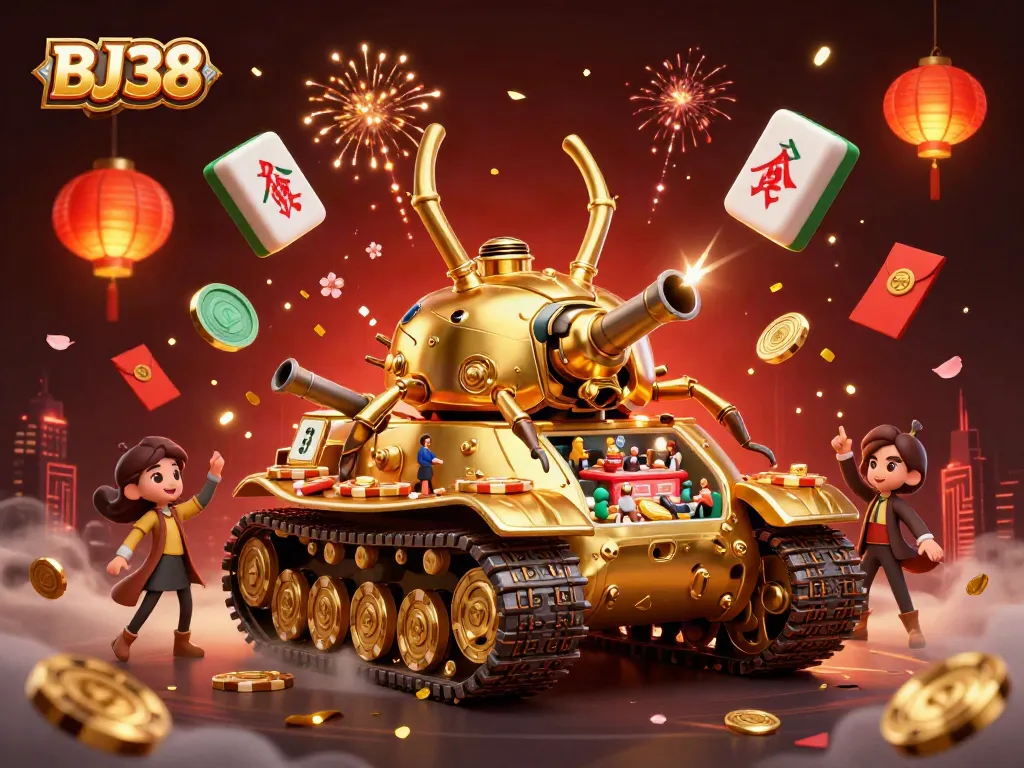 Engage in thrilling casino adventures with BJ38 as a golden beetle tank reveals a miniature gaming world.