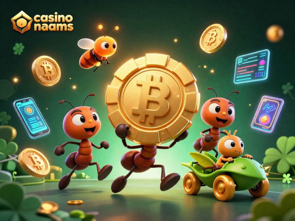 Giocatori di casinò non AAMS in azione con un gettone da poker dorato e innovazioni blockchain.