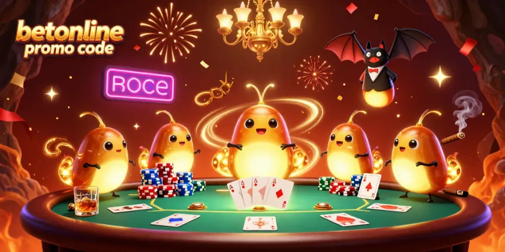 Experience thrilling action with the betonline promo code illuminating a vibrant casino scene.