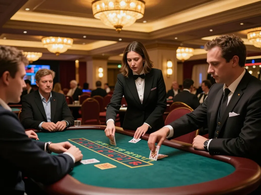 win55 players excitedly placing bets during a live dealer blackjack game in a luxurious casino