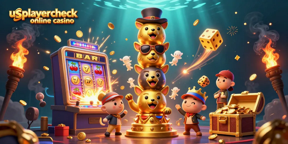 Experience the excitement of usplayercheck online casino with vibrant slot machines and animated characters.