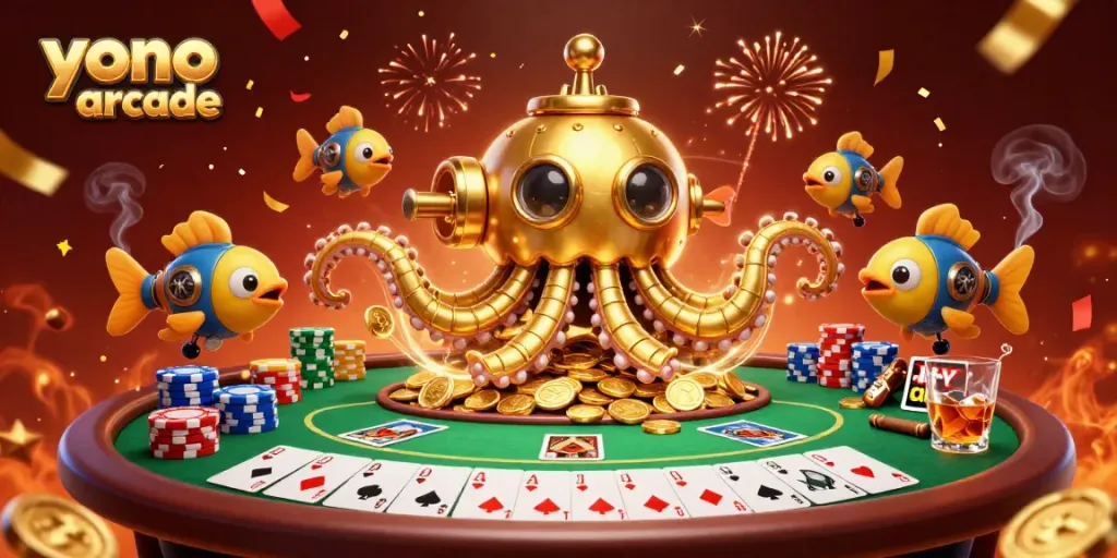 Experience excitement at yono arcade with the golden kraken and dynamic poker action.