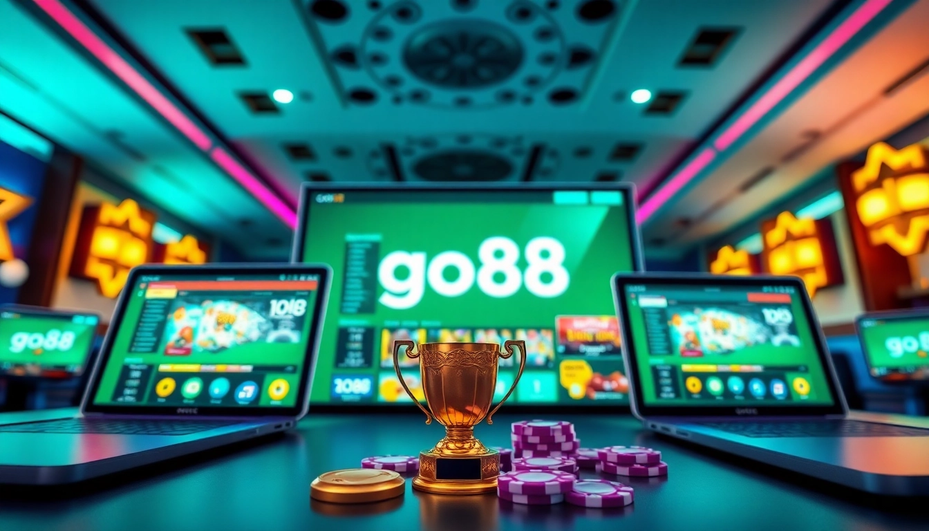Experience excitement with go88's modern gaming platform showcasing diverse games and responsive design.