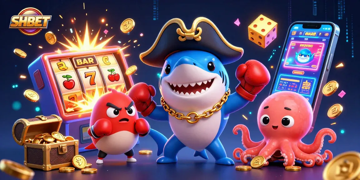 Experience thrilling gameplay with SHBET, featuring vibrant 3D characters and dynamic casino elements.