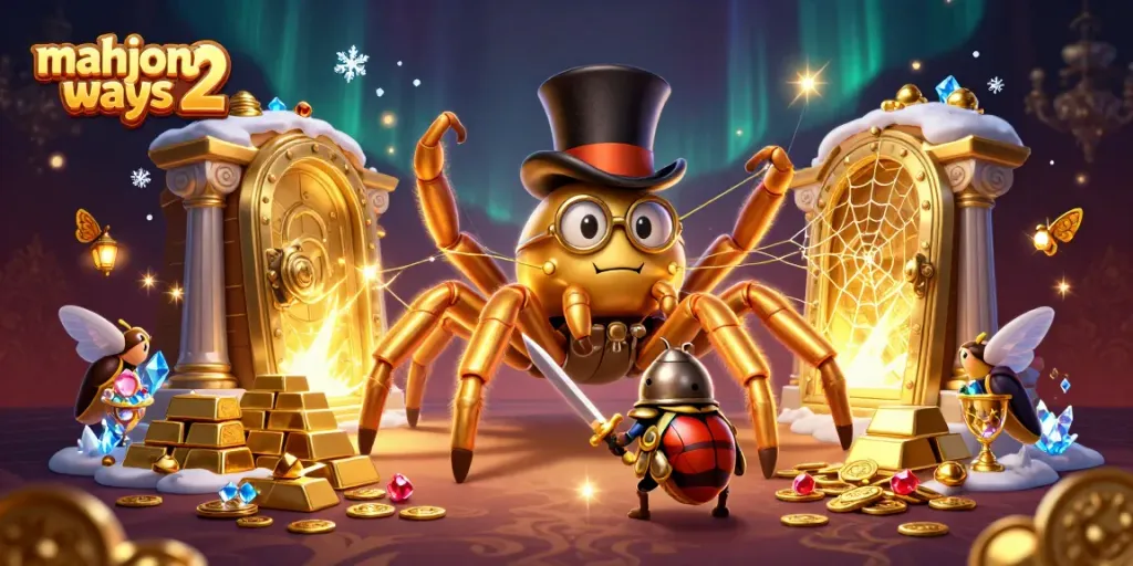 Experience the excitement of mahjong ways 2 in this vibrant casino illustration, featuring dazzling treasures and characters.