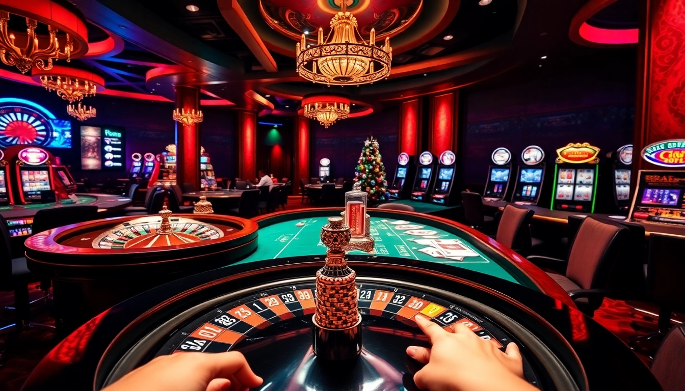 Experience the thrill of casino gaming at https://789wins1.net/ with engaging poker and roulette tables, vibrant chips, and festive decor.