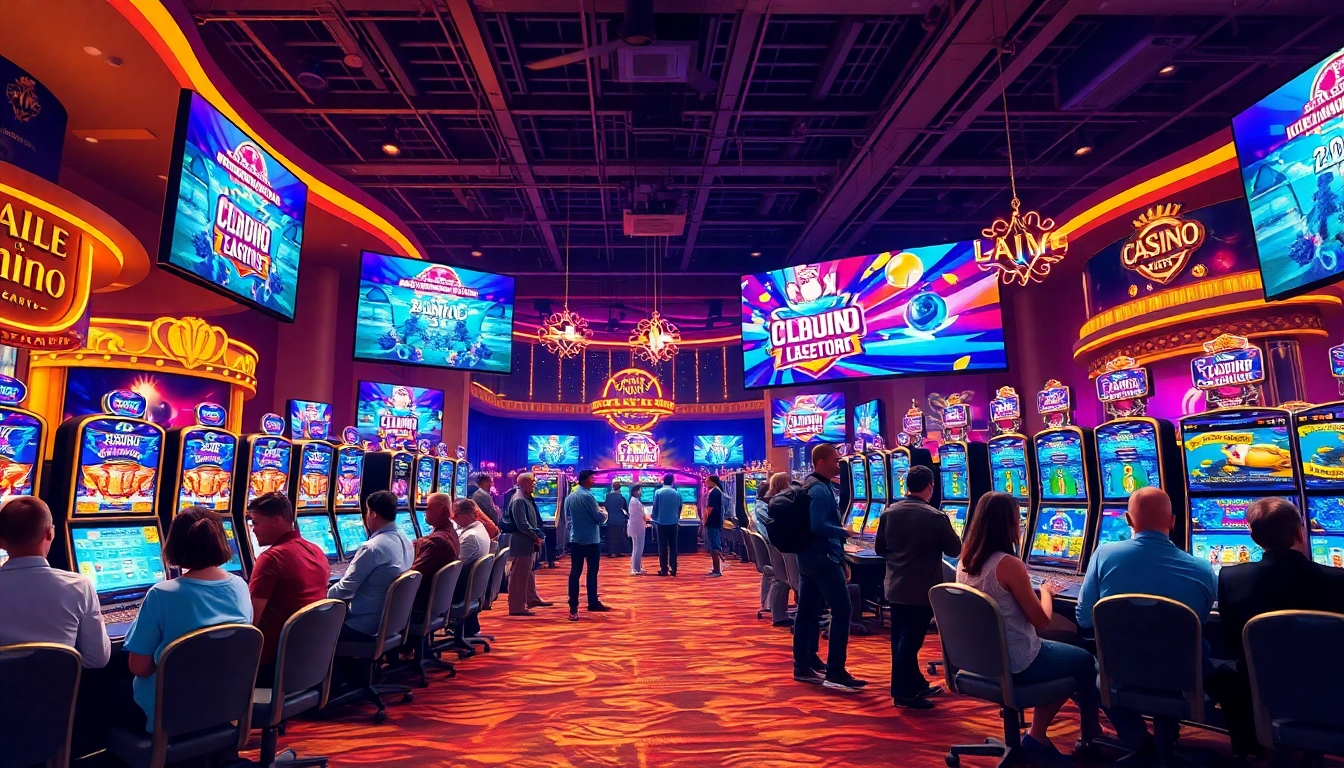 에볼루션의 다양한 게임 환경을 보여주는 생동감 넘치는 카지노 이미지